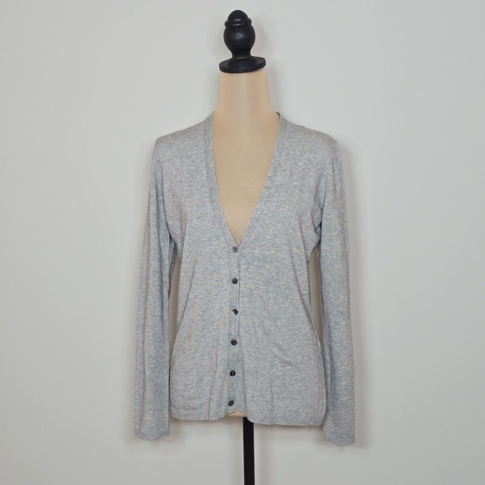Tommy Bahama Womens Gray V‎ Neck Button Front Cardigan Sweater Size S
